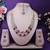 Purple rose gold premium designer american diamond and stone work necklace set