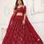 Maroon Net Embroidered & Thread Work Semi Stitched Lehenga Choli