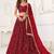 Maroon Net Embroidered & Thread Work Semi Stitched Lehenga Choli