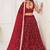 Maroon Net Embroidered & Thread Work Semi Stitched Lehenga Choli