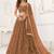 Brown Net Embroidered & Thread Work Semi Stitched Lehenga Choli