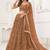 Brown Net Embroidered & Thread Work Semi Stitched Lehenga Choli