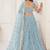 Sky Blue Net Embroidered & Thread Work Semi Stitched Lehenga Choli