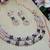 Blue rose gold premium designer american diamond and stone work necklace set