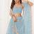 Sky Blue Net Embroidered & Thread Work Semi Stitched Lehenga Choli