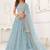 Sky Blue Net Embroidered & Thread Work Semi Stitched Lehenga Choli