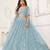 Sky Blue Net Embroidered & Thread Work Semi Stitched Lehenga Choli