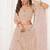 Peach Net Embroidered & Thread Work Semi Stitched Lehenga Choli