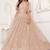 Peach Net Embroidered & Thread Work Semi Stitched Lehenga Choli