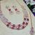 Pink rose gold premium designer american diamond and stone work necklace set