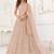 Peach Net Embroidered & Thread Work Semi Stitched Lehenga Choli