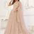 Peach Net Embroidered & Thread Work Semi Stitched Lehenga Choli