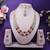 Red rose gold premium designer american diamond and stone work necklace set