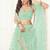 Green Net Embroidered & Thread Work Semi Stitched Lehenga Choli