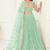Green Net Embroidered & Thread Work Semi Stitched Lehenga Choli