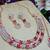Red rose gold premium designer american diamond and stone work necklace set