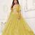 Yellow Net Embroidered & Thread Work Semi Stitched Lehenga Choli