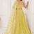 Yellow Net Embroidered & Thread Work Semi Stitched Lehenga Choli