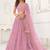 Pink Net Embroidered & Thread Work Semi Stitched Lehenga Choli