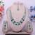 Green rhodium premium designer american diamond and stone work necklace set