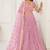 Pink Net Embroidered & Thread Work Semi Stitched Lehenga Choli