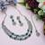 Green rhodium premium designer american diamond and stone work necklace set