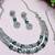 Green rhodium premium designer american diamond and stone work necklace set