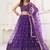 Purple Net Embroidered & Thread Work Semi Stitched Lehenga Choli