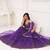 Purple Net Embroidered & Thread Work Semi Stitched Lehenga Choli