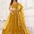 Mustard Net Embroidered & Thread Work Semi Stitched Lehenga Choli