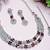 Maroon rhodium premium designer american diamond and stone work necklace set