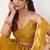 Mustard Net Embroidered & Thread Work Semi Stitched Lehenga Choli