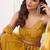 Mustard Net Embroidered & Thread Work Semi Stitched Lehenga Choli