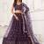 Wine Net Embroidered & Thread Work Semi Stitched Lehenga Choli