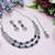 Blue rhodium premium designer american diamond and stone work necklace set