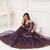 Wine Net Embroidered & Thread Work Semi Stitched Lehenga Choli