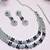Blue rhodium premium designer american diamond and stone work necklace set
