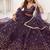 Wine Net Embroidered & Thread Work Semi Stitched Lehenga Choli