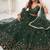 Green Net Embroidered & Thread Work Semi Stitched Lehenga Choli