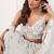 Off White Net Embroidered & Thread Work Semi Stitched Lehenga Choli