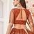 Brown Net Embroidered & Thread Work Semi Stitched Lehenga Choli