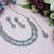 Green rhodium premium designer american diamond and stone work necklace set