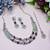 Purple rhodium premium designer american diamond and stone work necklace set