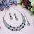 Blue rhodium premium designer american diamond and stone work necklace set