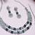 Blue rhodium premium designer american diamond and stone work necklace set