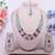 Pink rhodium premium designer american diamond and stone work necklace set