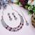 Pink rhodium premium designer american diamond and stone work necklace set