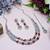 Red rhodium premium designer american diamond and stone work necklace set