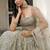 Ivory Net Embroidered & Thread Work Semi Stitched Lehenga Choli