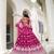 Dark Pink Net Embroidered & Thread Work Semi Stitched Lehenga Choli